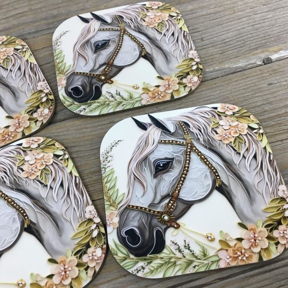 Horse Drink Coasters Set of 4 - Picture 3 of 6